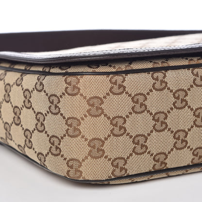 Gucci Monogram Flap Messenger Bag Beige Dark Brown 9 of 10