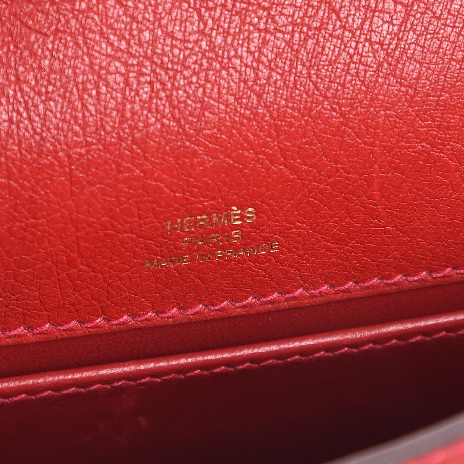 Hermes Ostrich Kelly Pochette Rouge Vif 8 of 35