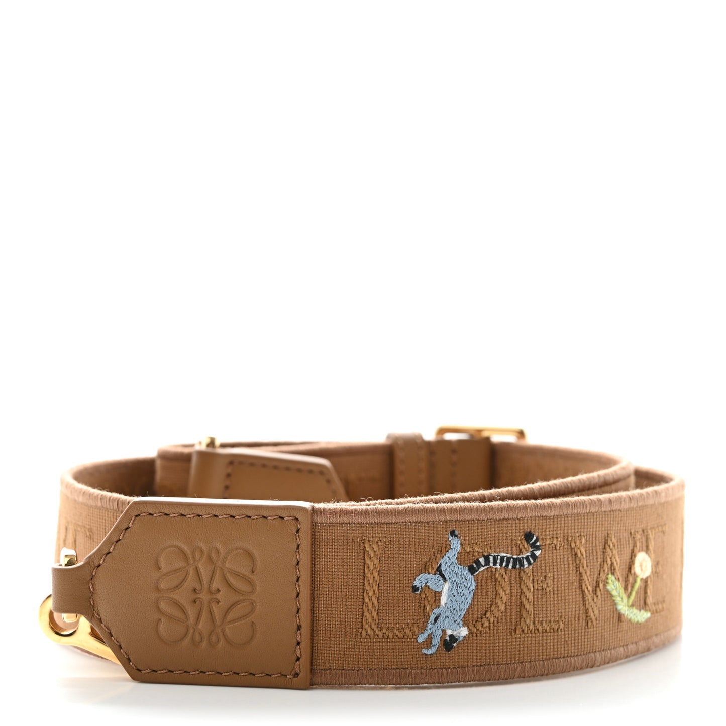 X SUNA FUJITA Jacquard Lemur Anagram Strap Oak