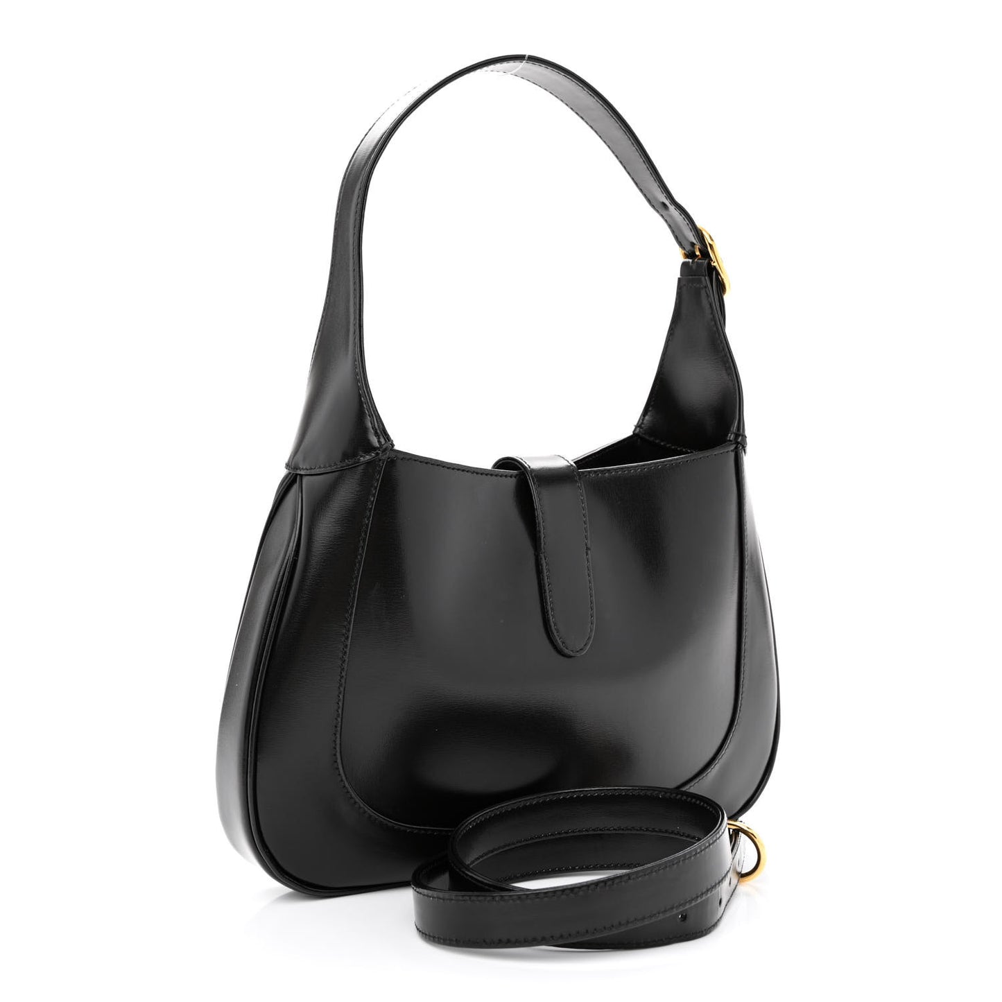 Boarded Dyana Lux Calfskin Small Jackie 1961 Hobo Black