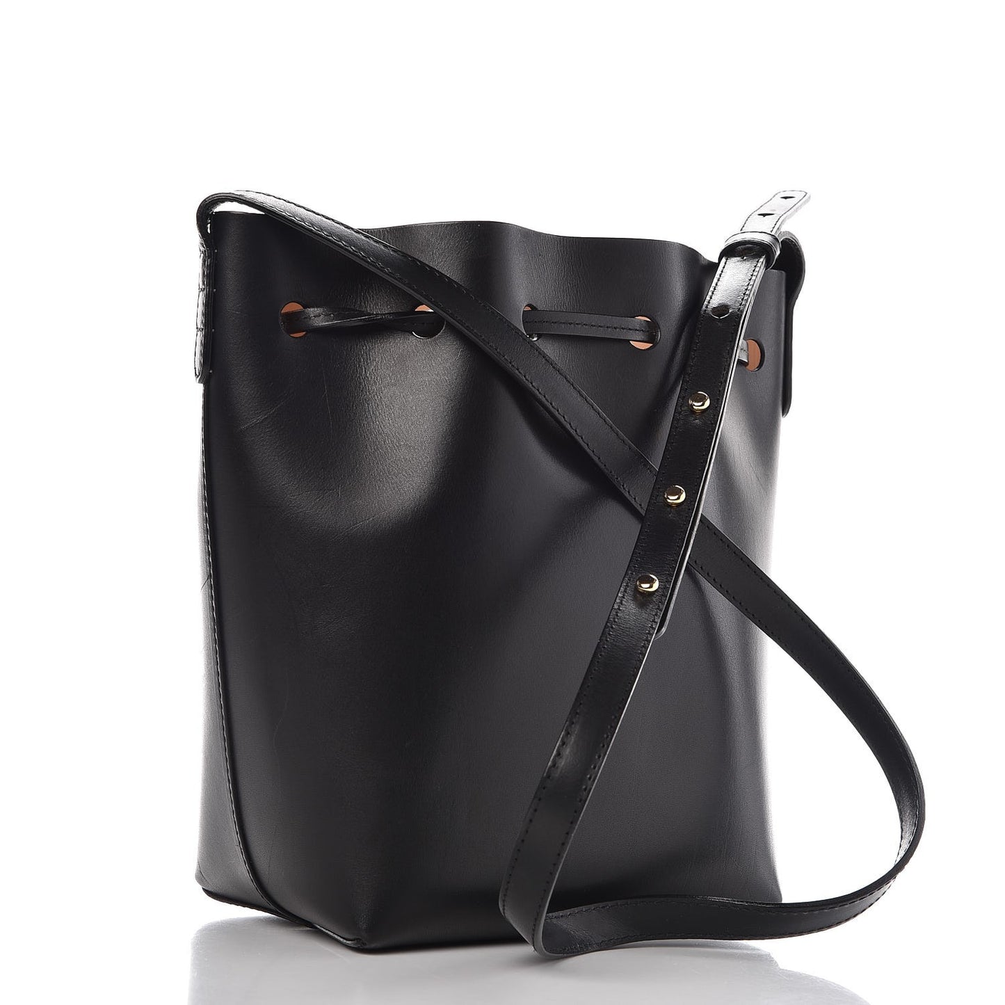 Calfskin Mini Bucket Bag Black Ballerina