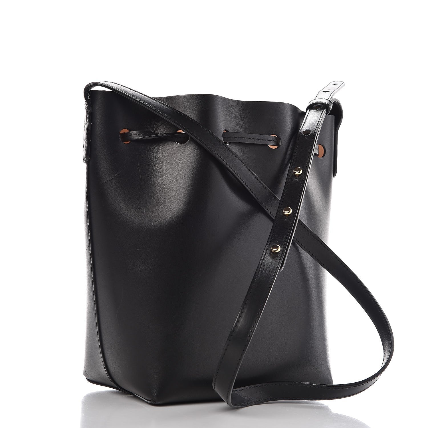 Mansur Gavriel Calfskin Mini Bucket Bag Black Ballerina 3 of 9