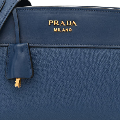 Prada Saffiano City Calfskin Esplanade Crossbody Bag Bleuette 8 of 12