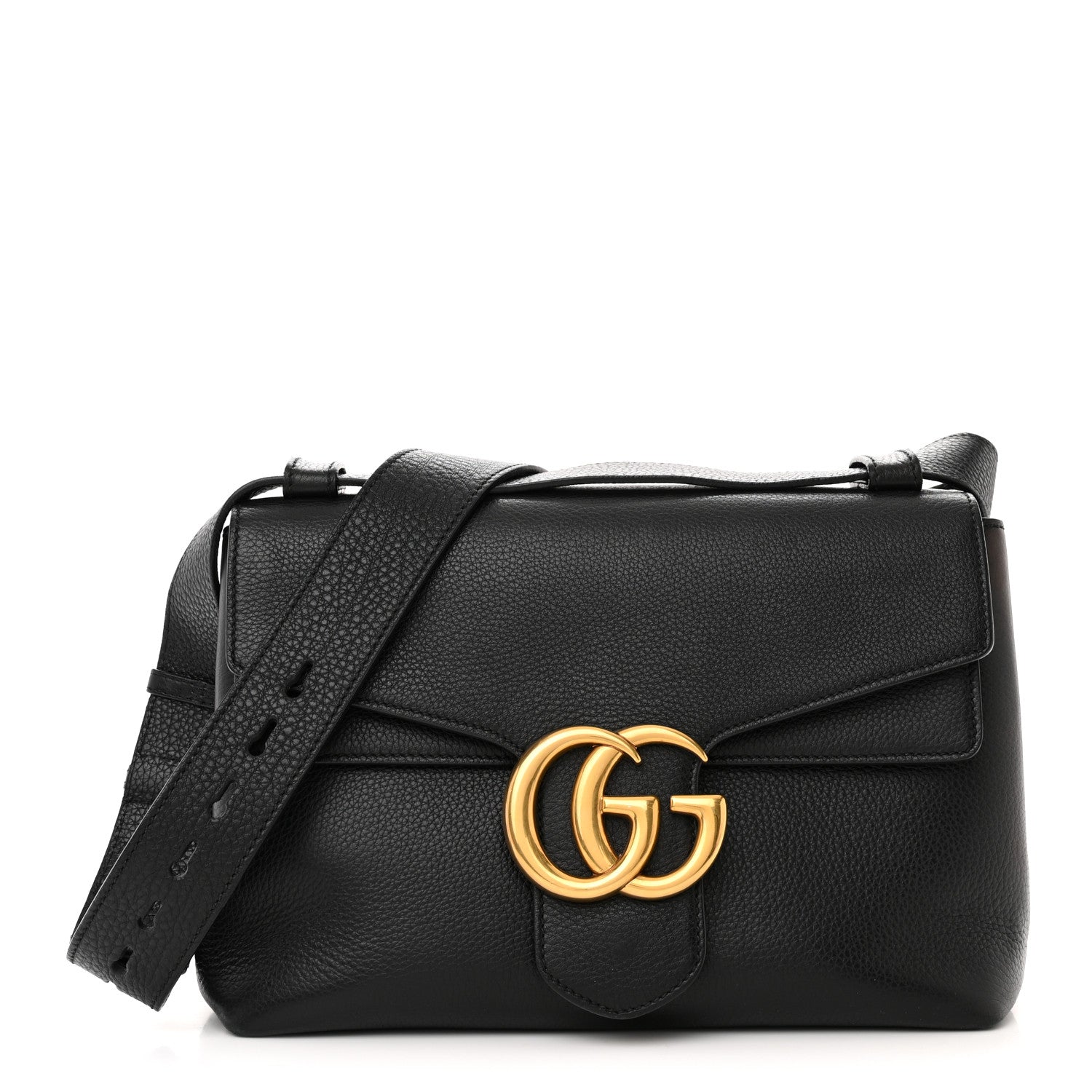 Gucci Cellarius Calfskin GG Marmont Shoulder Bag Black 1 of 12