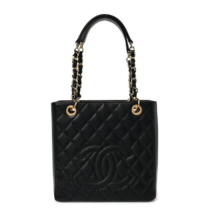 Chanel Caviar Quilted Petit Shopping Tote PST Black 1 of 8