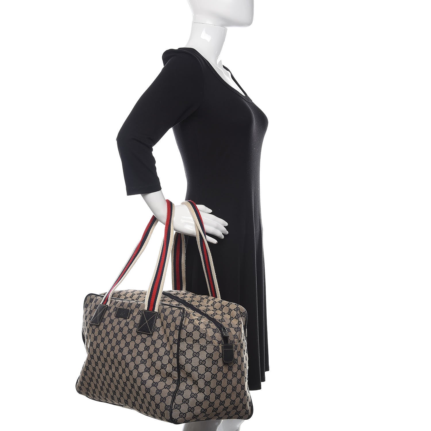 Gucci GG Monogram Web Medium Collapsable Carry On Duffle Navy 2 of 12