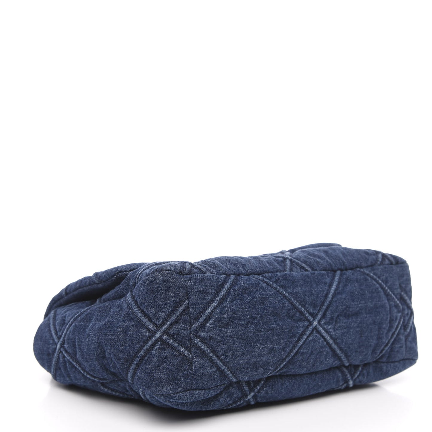 Denim Quilted Large 19 Flap Blue