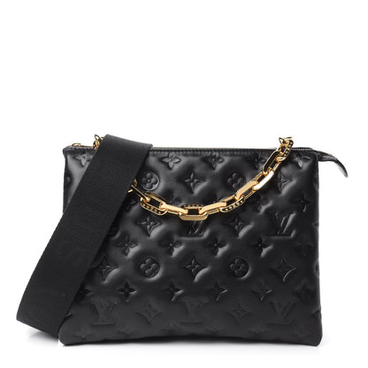 Louis Vuitton Lambskin Embossed Monogram Coussin PM Black 1 of 11