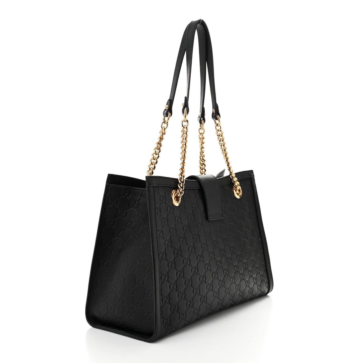 Guccissima Medium Padlock Tote Black