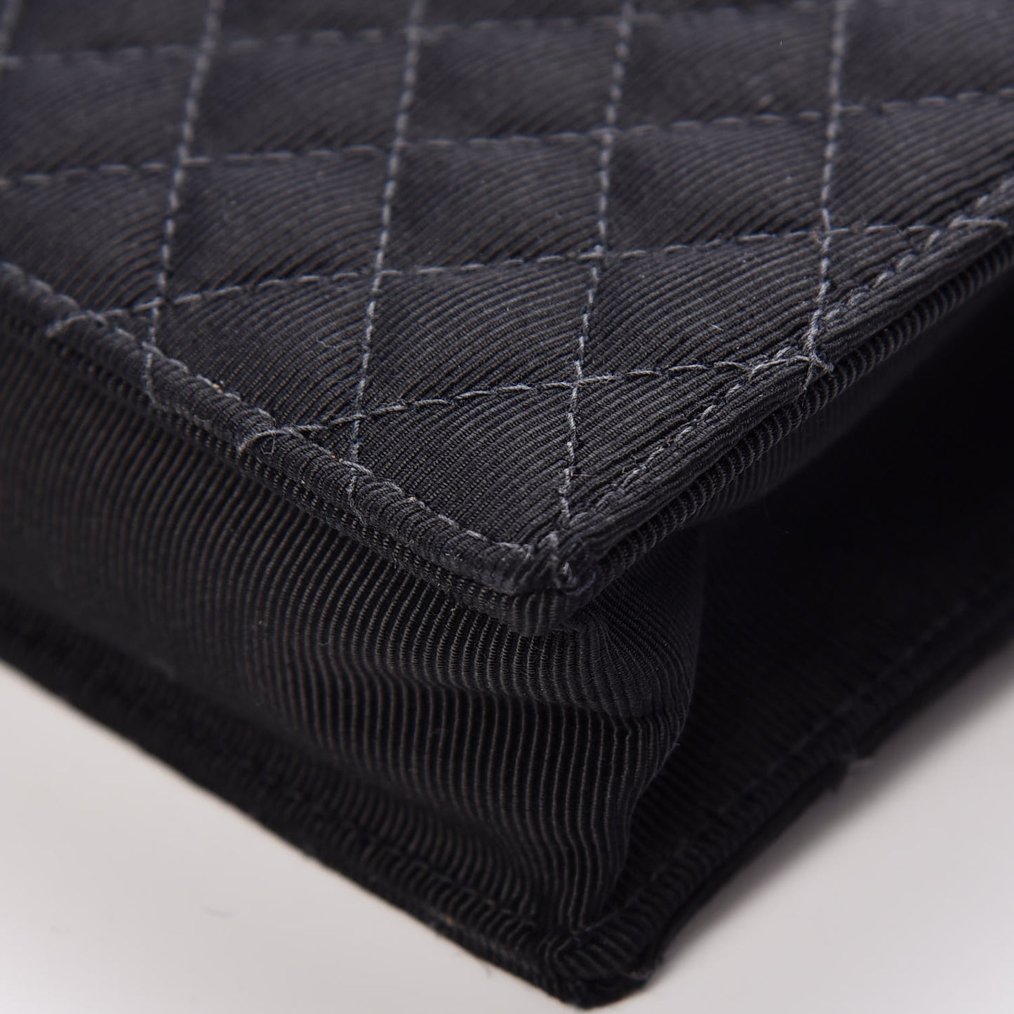 Grosgrain Quilted Embroidered Patch Flap Black