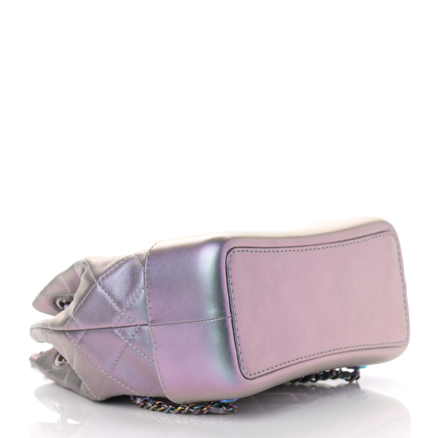 Iridescent Lambskin Calfskin Small Quilted Gabrielle Backpack Light Purple