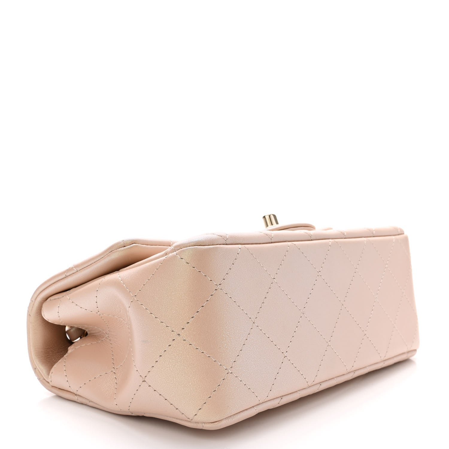 Chanel Iridescent Calfskin Quilted Mini Rectangular Flap Beige 4 of 12