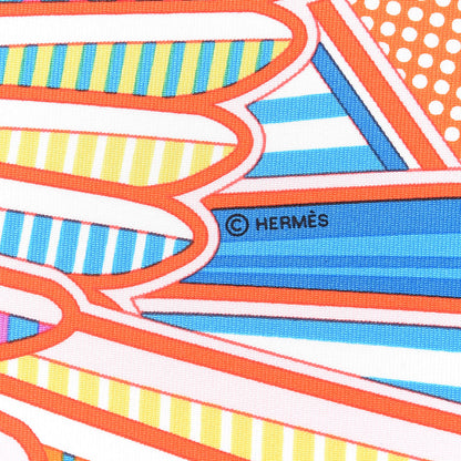 Hermes Silk Pegase Pop Scarf 45 Orange Turquoise Jaune 4 of 4