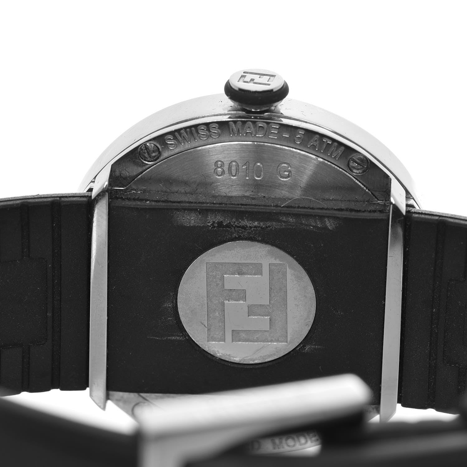 Fendi Stainless Steel Rubber 36mm Bussola Bubble Quartz Watch Black 6 of 10