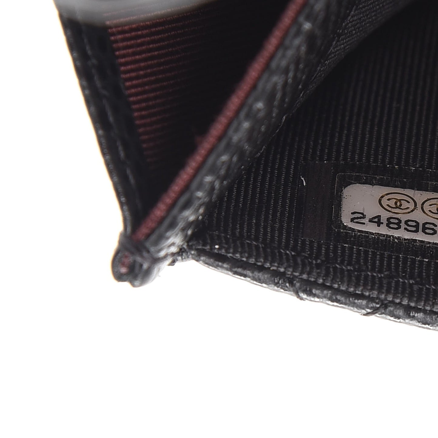 Caviar Quilted Flap Card Holder Black