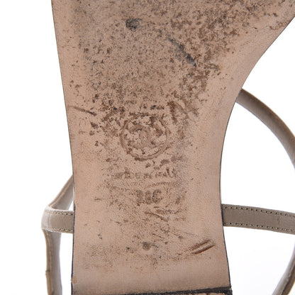 Chanel Lambskin Crystal CC Thong Sandals 38 Taupe 8 of 11