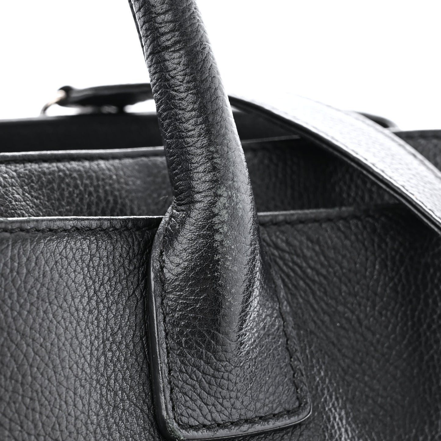 Calfskin Cerf Executive Shopper Tote Black