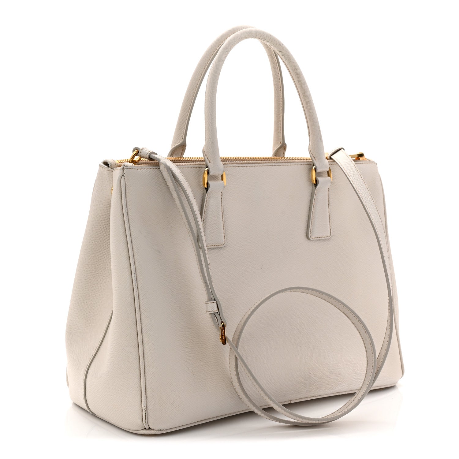 Prada Saffiano Lux Large Galleria Double Zip Tote Talco 1775145