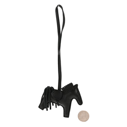 Hermes Milo Lambskin Grigri Rodeo Horse Bag Charm PM So Black 2 of 5