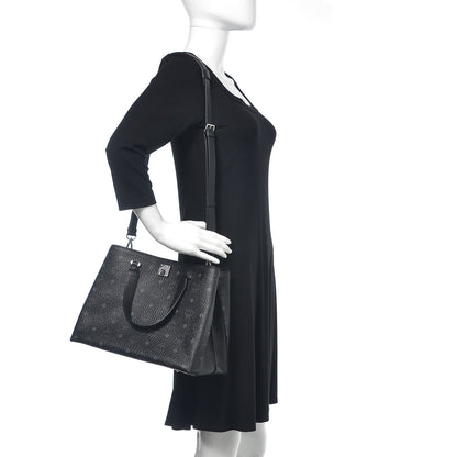 MCM Visetos Large Essential Tote Black 2 of 10