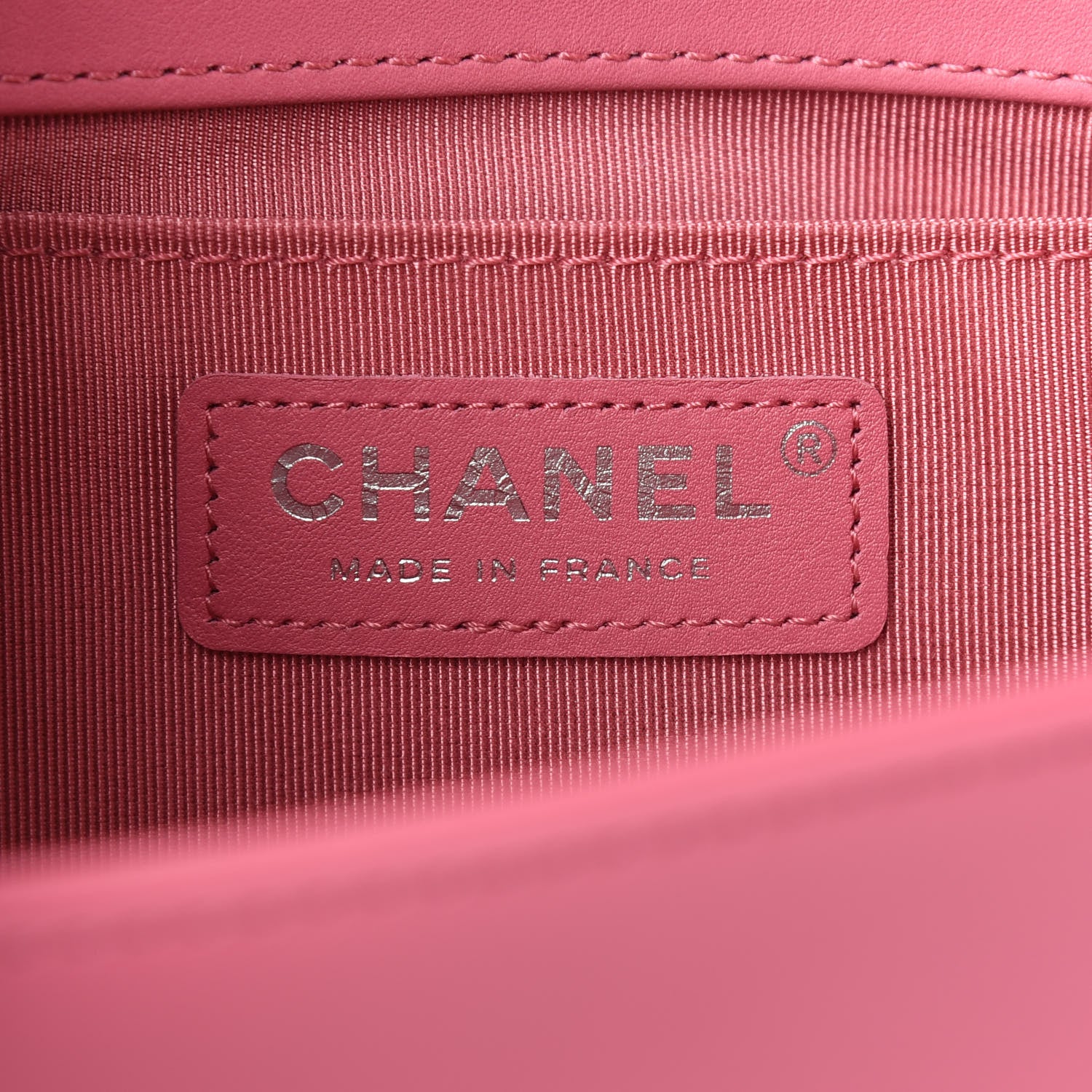 Chanel Calfskin Chevron Quilted Medium Boy Flap Pink 9 of 9