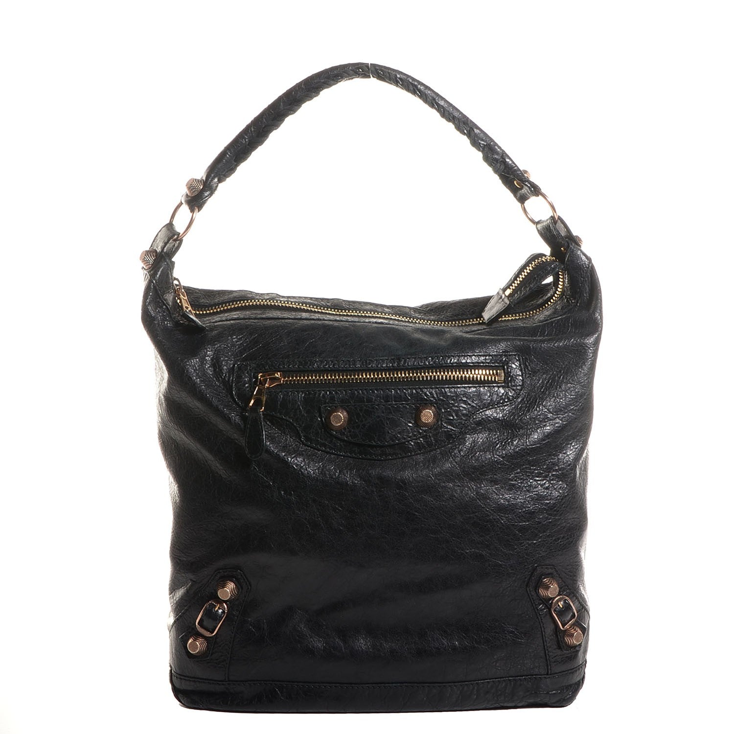 Balenciaga Agneau Giant 12 Rose Gold Hardware Day Hobo Black 1 of 12