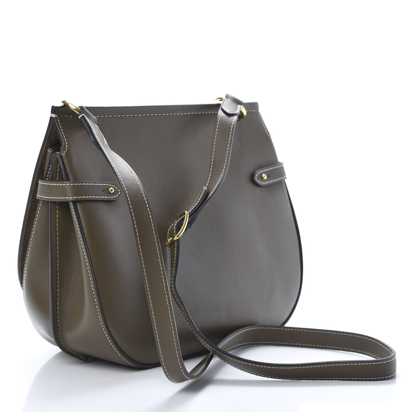 Silky Calfskin Amberley Satchel Dark Palm
