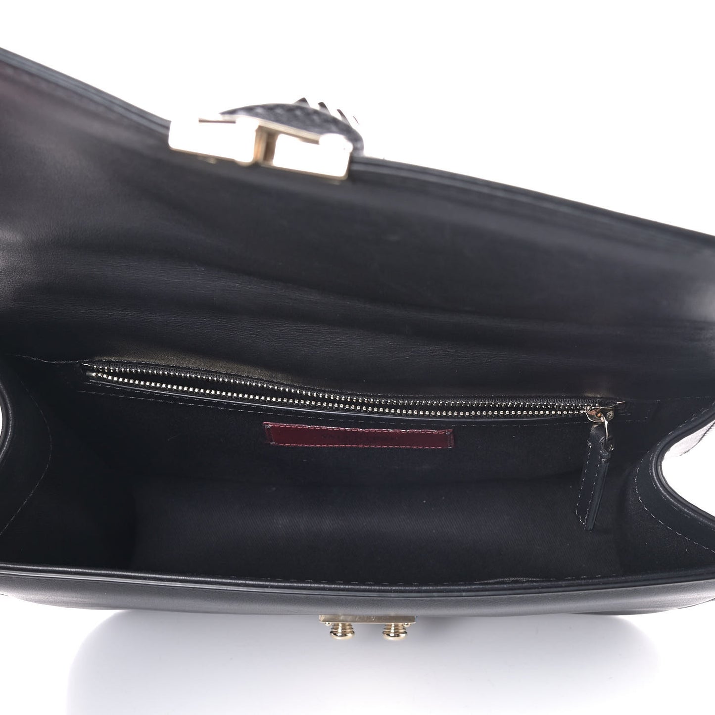 Vitello Medium Glam Lock Rockstud Flap Black