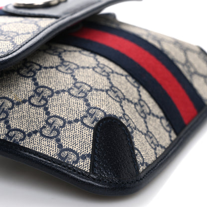 Gucci GG Supreme Monogram Web Small Ophidia Belt Bag 100 40 Beige Navy 9 of 10