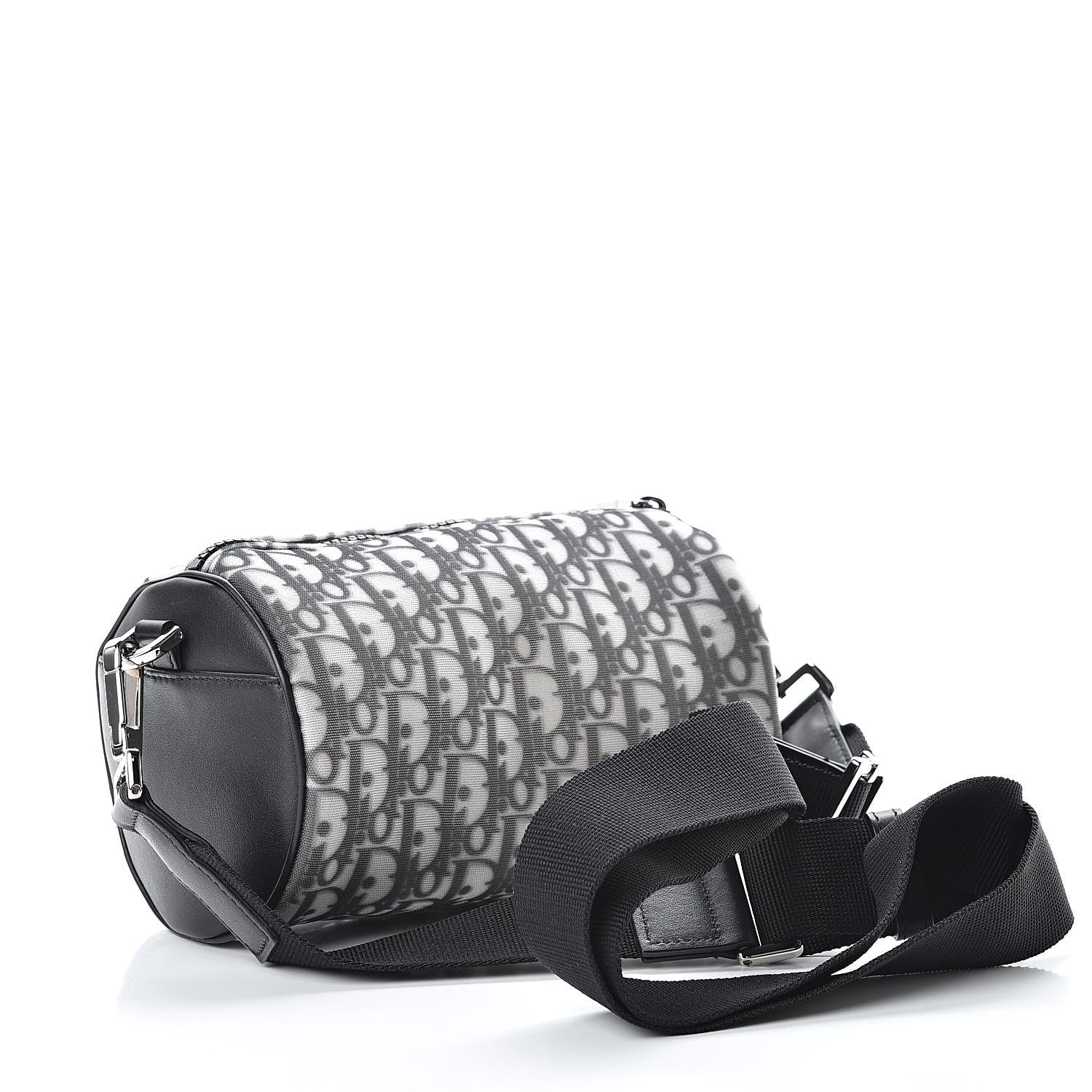 Christian Dior Technical Fabric Calfskin Oblique Roller Shoulder Bag Black 3 of 10