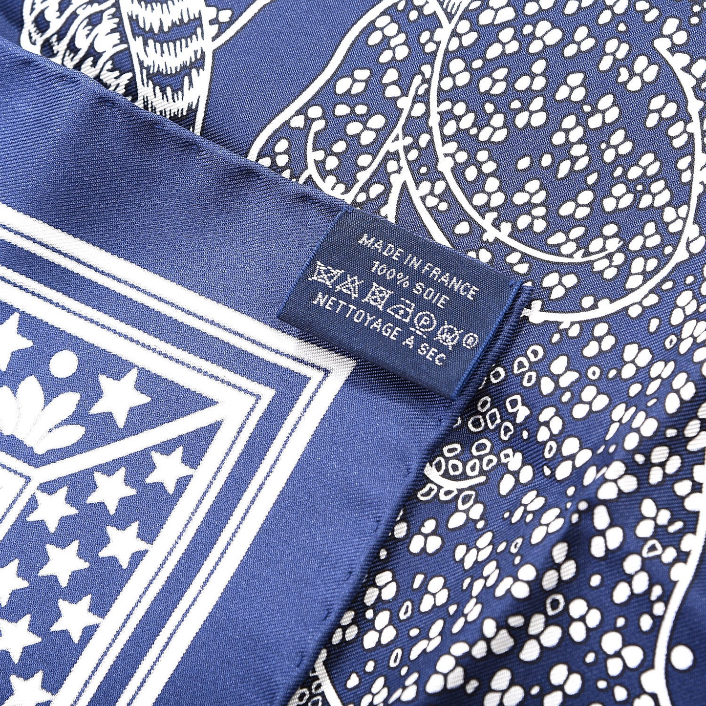 Silk Les Leopards Bandana Scarf 55 Marine White