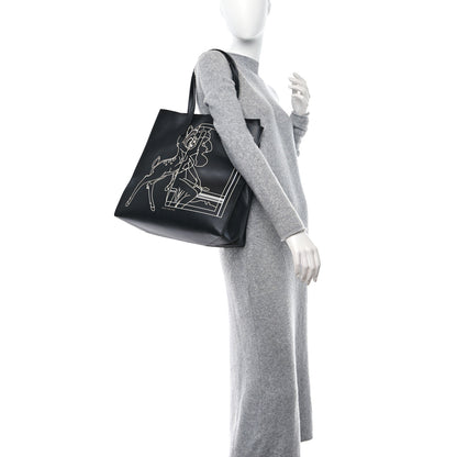 Givenchy Calfskin Bambi Print Medium Stargate Shopper Tote Black 2 of 10
