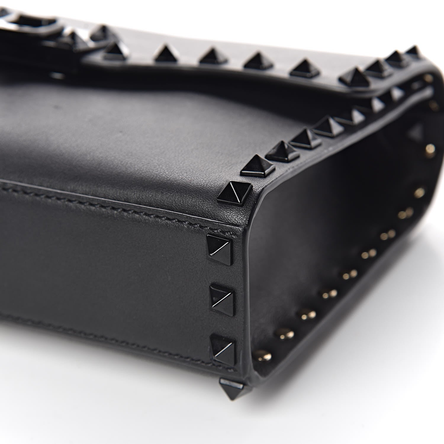 Valentino Garavani Vitello Monochrome Medium Rockstud Flip Lock Crossbody Bag Black 8 of 9