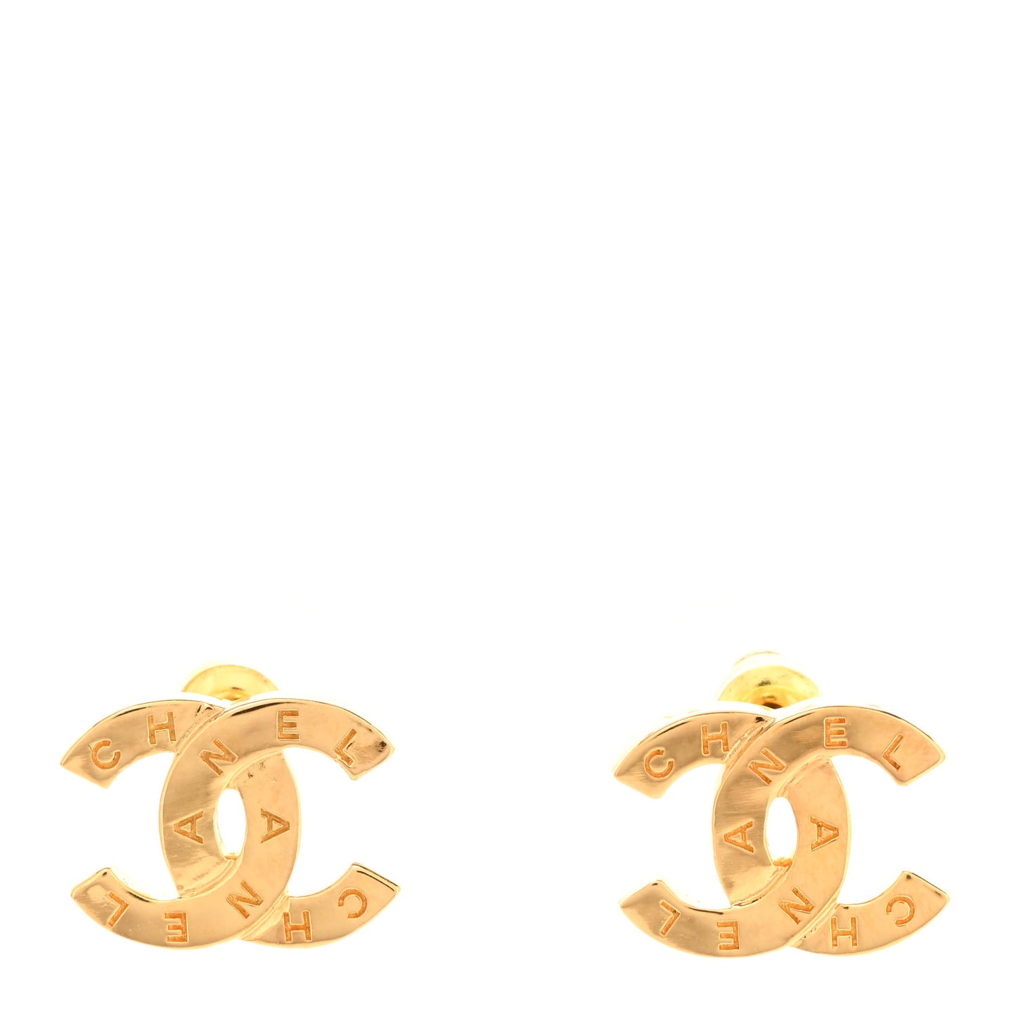 Metal CC Mini Stud Earrings Gold