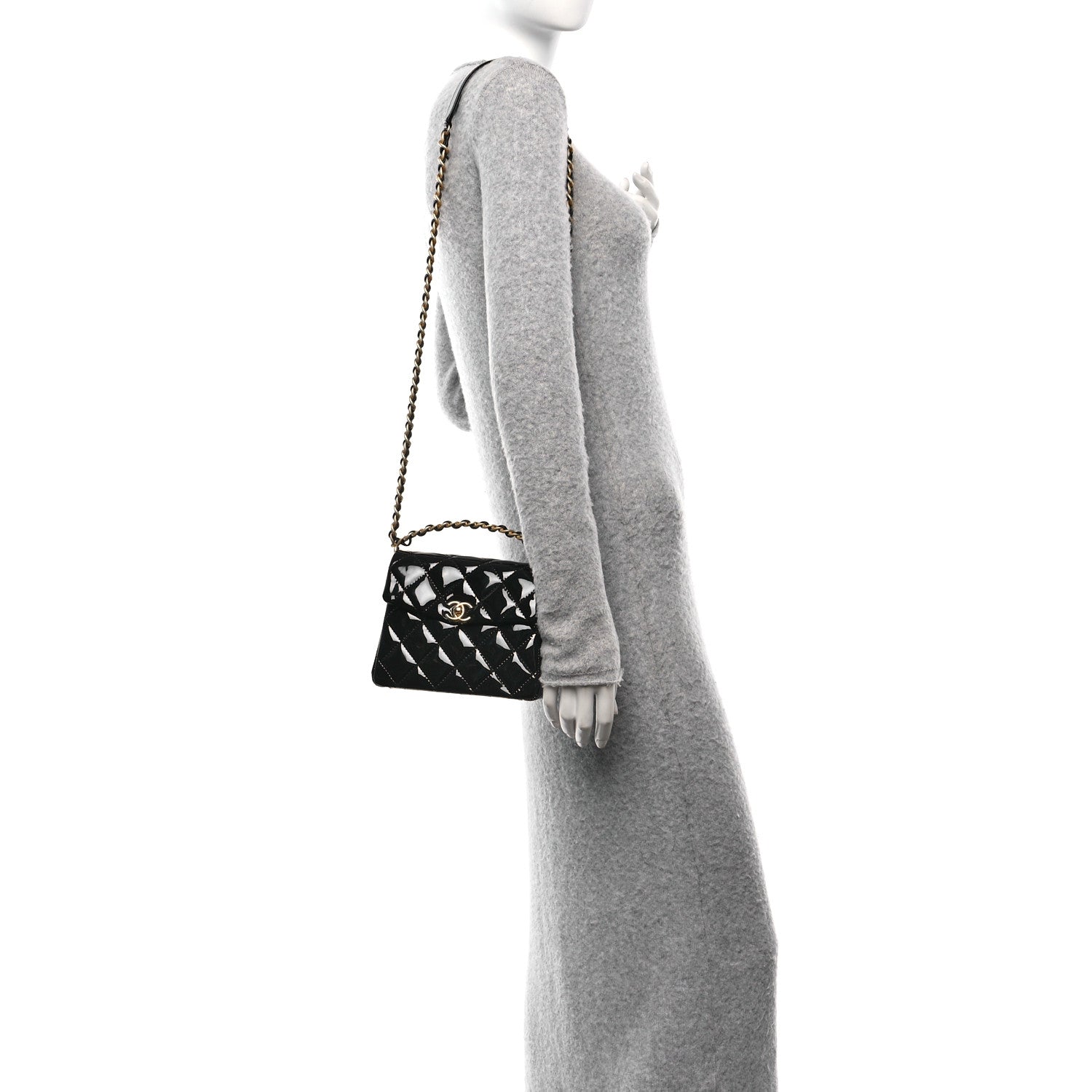 Chanel Patent Quilted 31 Rue Cambon Mini Top Handle Flap Black 2 of 11
