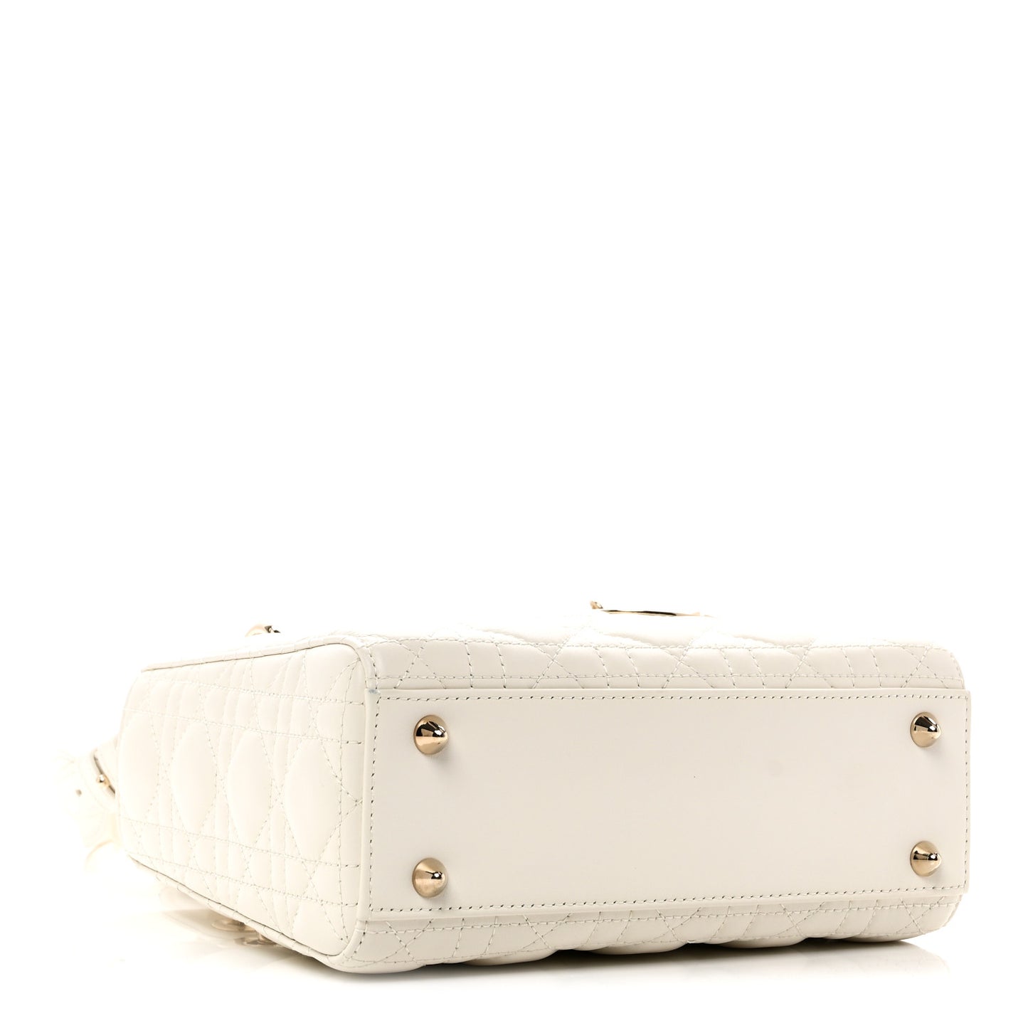Lambskin Cannage Small Lucky Badges My Lady Dior White