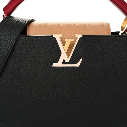 Louis Vuitton Taurillon Capucines MM Black Arizona Beige Ruby Red 7 of 9