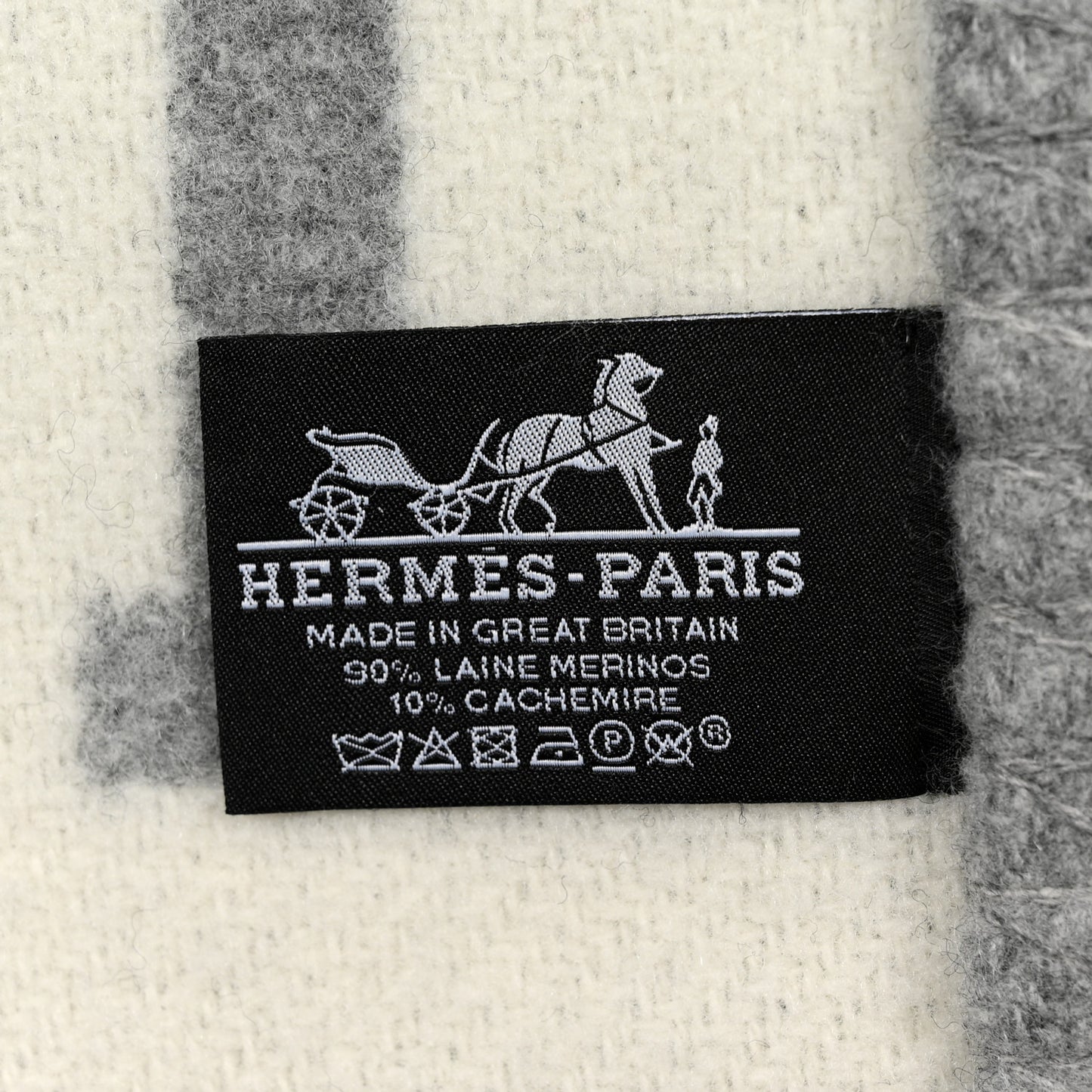 Wool Cashmere Avalon III Blanket Ecru Gris Clair