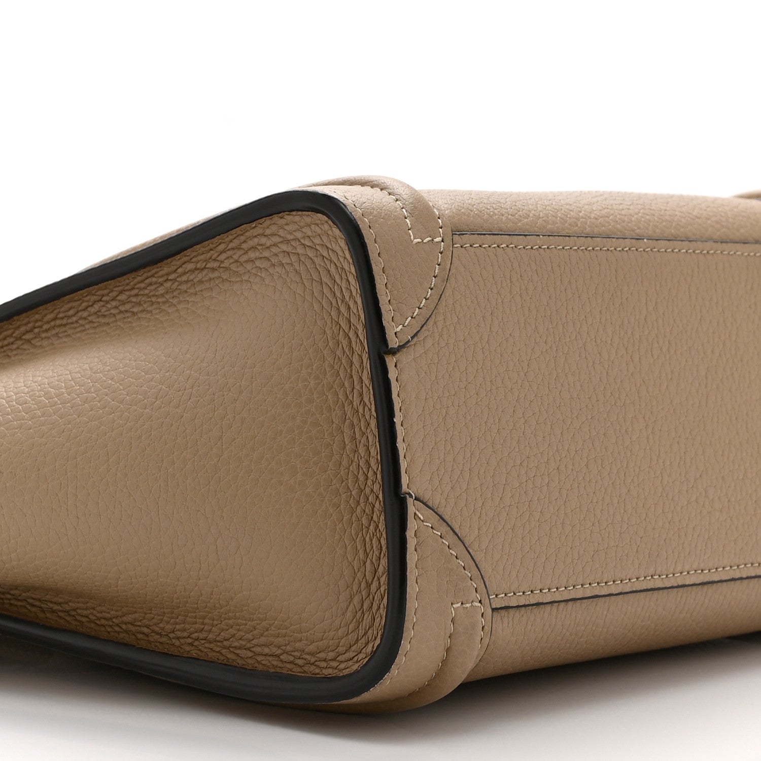 Celine Drummed Calfskin Nano Luggage Dune 9 of 13