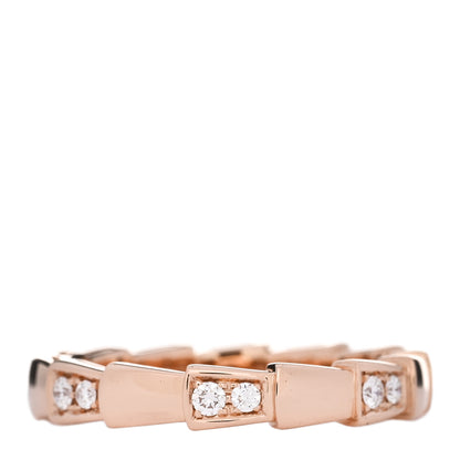 Bulgari 18K Rose Gold Diamond Serpenti Viper Ring 54 6.75 1 of 6
