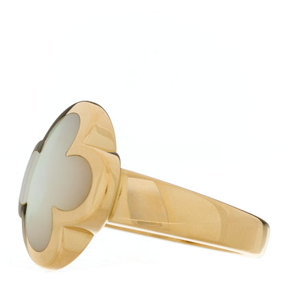 Van Cleef & Arpels 18K Yellow Gold Mother of Pearl Pure Alhambra Ring 51 5.75 3 of 6
