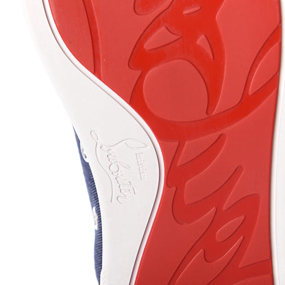 Christian Louboutin Denim Veau Velours Nappa Mens Louis Junior Spikes Flat Sneakers 41 Blue Full Moon Multicolor 6 of 7