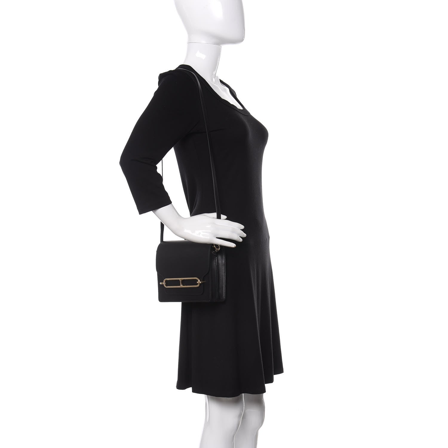 Hermes Evergrain Mini Sac Roulis Black 2 of 11