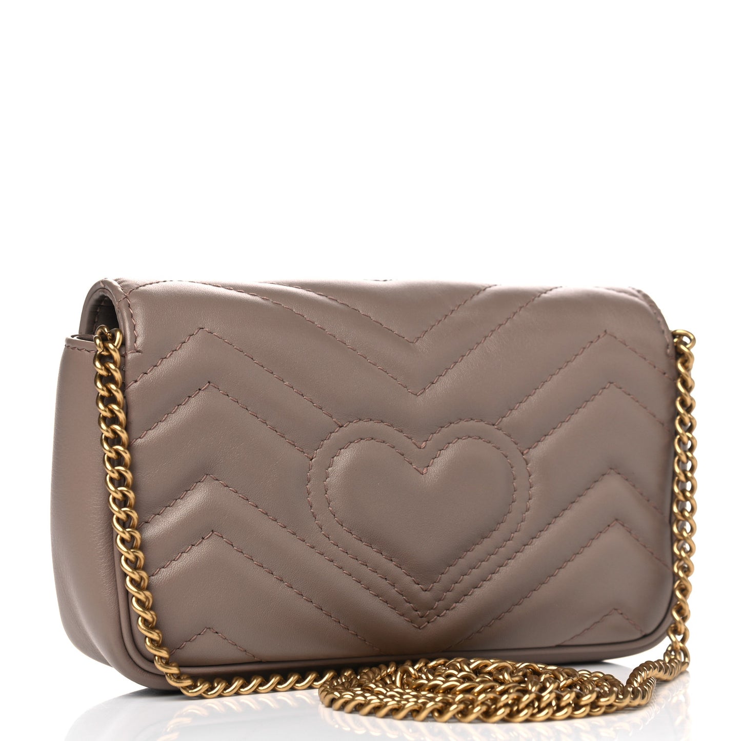 Calfskin Matelasse Super Mini GG Marmont Shoulder Bag Porcelain Rose