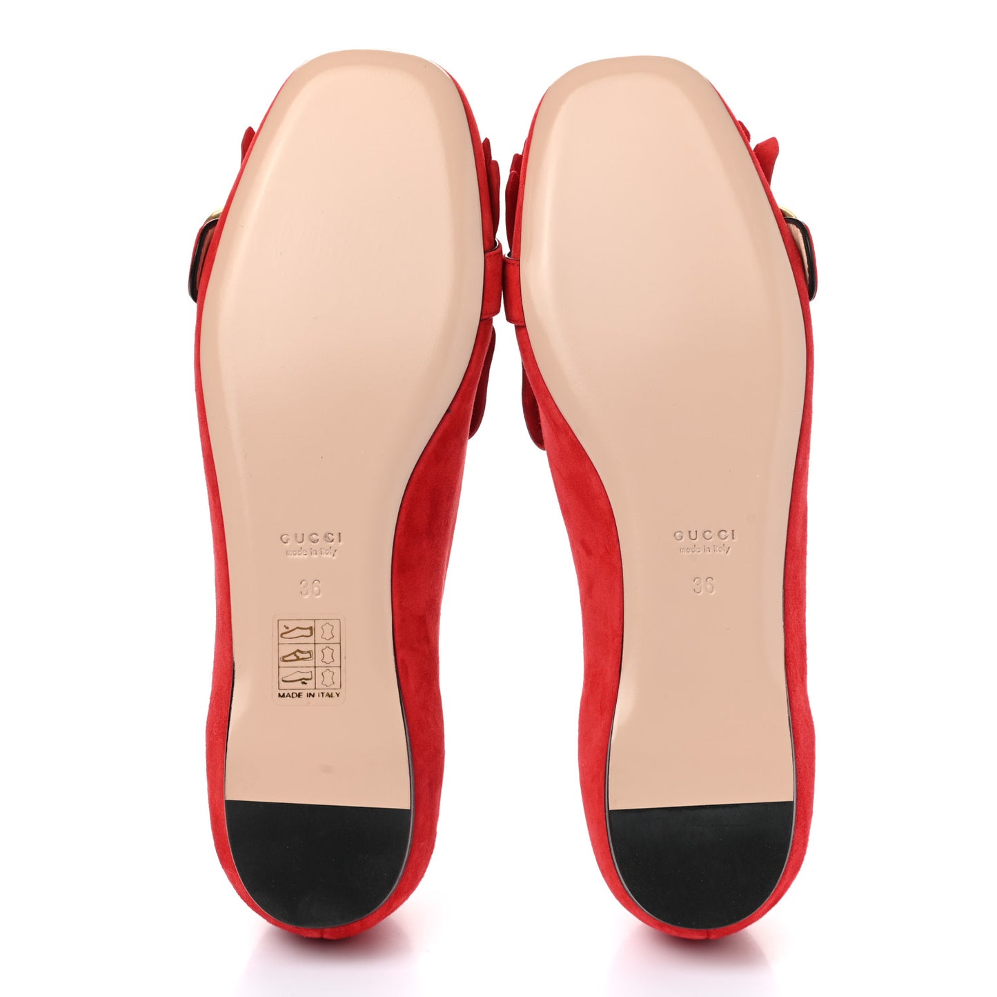 Kid Scamosciato GG Marmont Fringe Flats 36 Red