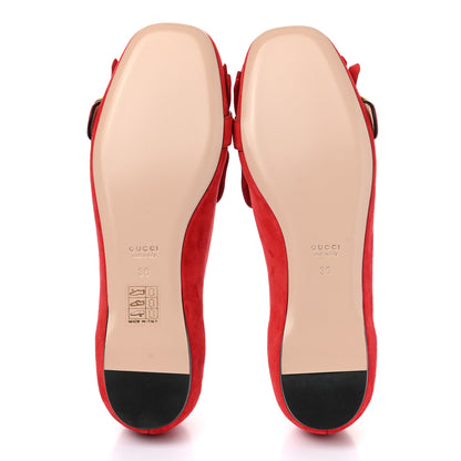 Gucci Kid Scamosciato GG Marmont Fringe Flats 36 Red 5 of 9