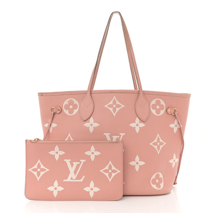 Louis Vuitton Empreinte Monogram Giant Neverfull MM Trianon Pink Cream 3 of 17