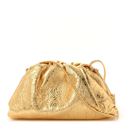 Bottega Veneta Metallic Crinkled Lambskin The Mini Pouch Oro 1 of 16