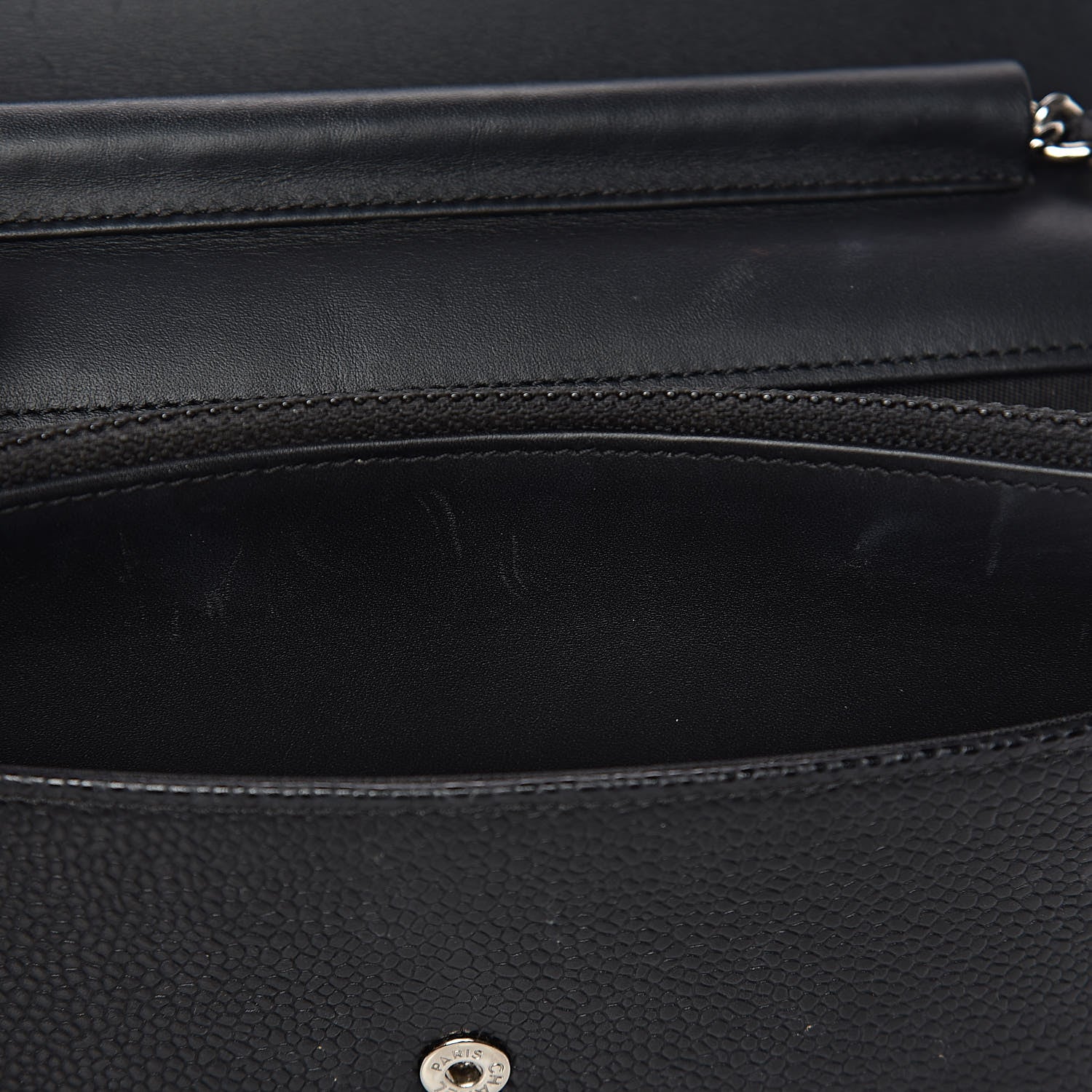 Chanel Caviar Timeless CC Wallet On Chain WOC Black 13 of 16