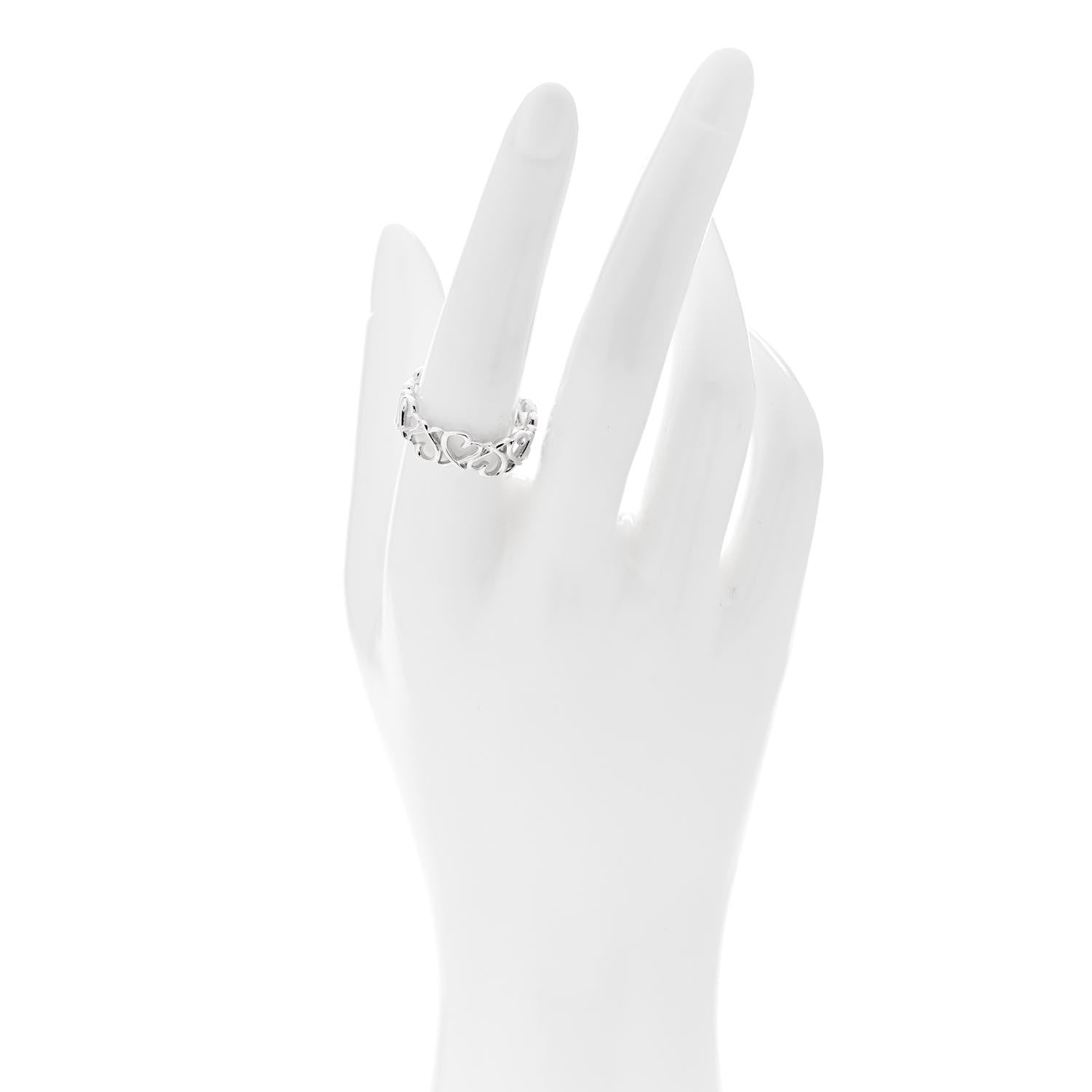 Tiffany Sterling Silver Paloma Picasso Loving Heart Band Ring 57 8 2 of 4